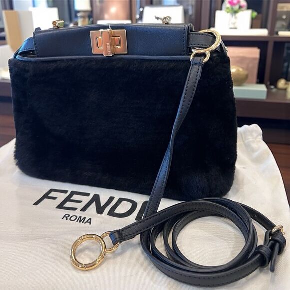 FENDI
Black Shearling Peekaboo Bag - Picture 1 of 15